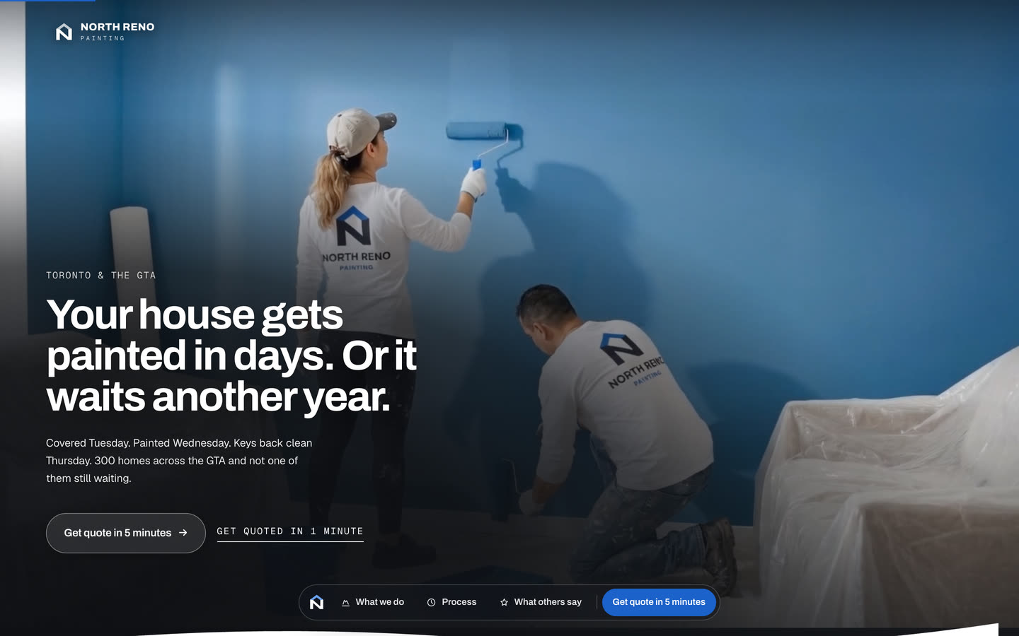 North Reno Painting homepage after the rebrand