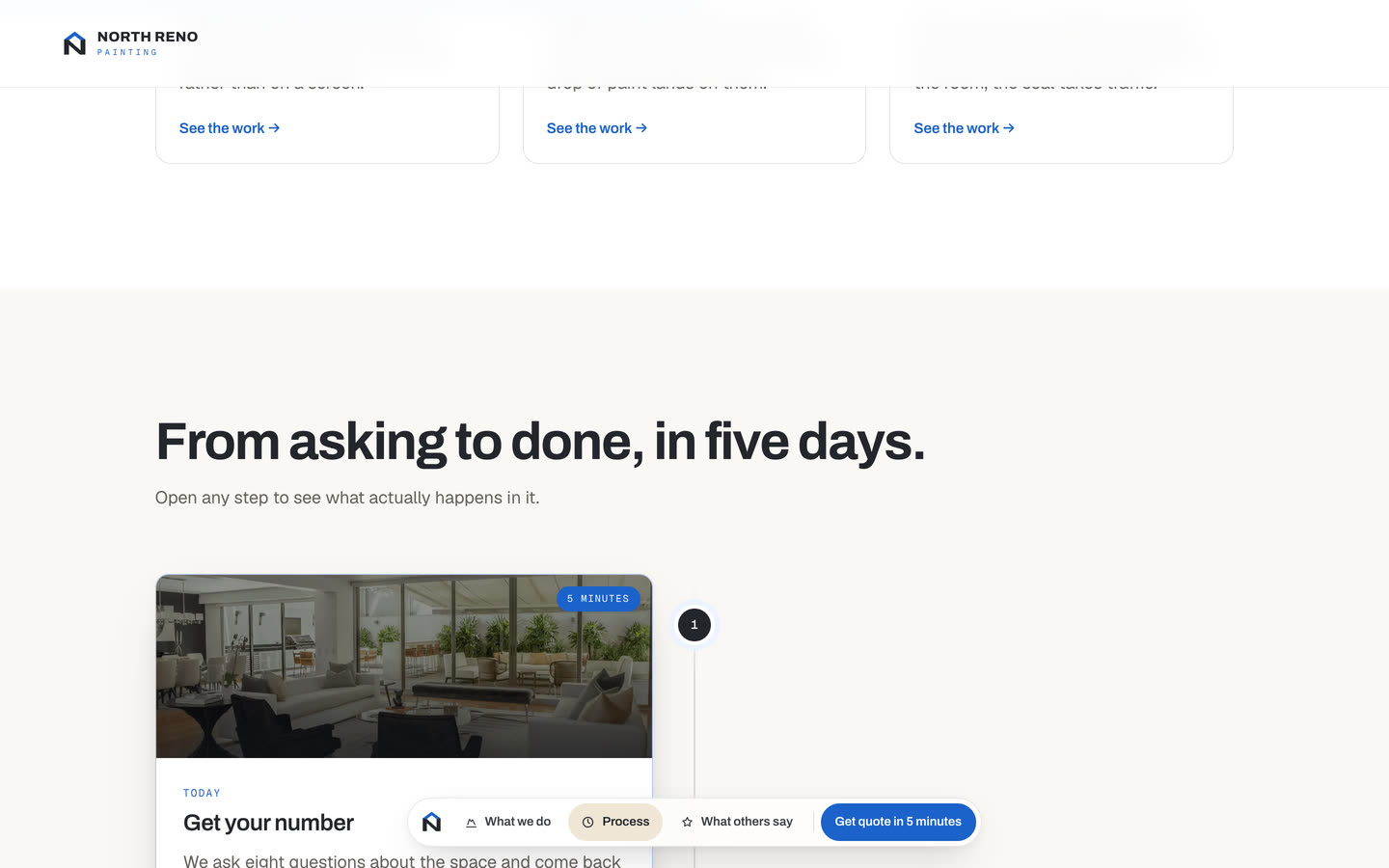 The five day process, opened one step at a time